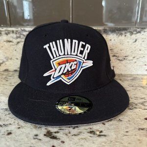 NEW OKLAHOMA CITY THUNDER BASEBALL HAT FITTED CAP 7 1/4 NEW ERA BLACK OKC NWT